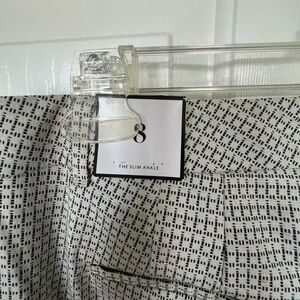 White House Black Market Black and White Patterned Slim Ankle Pants